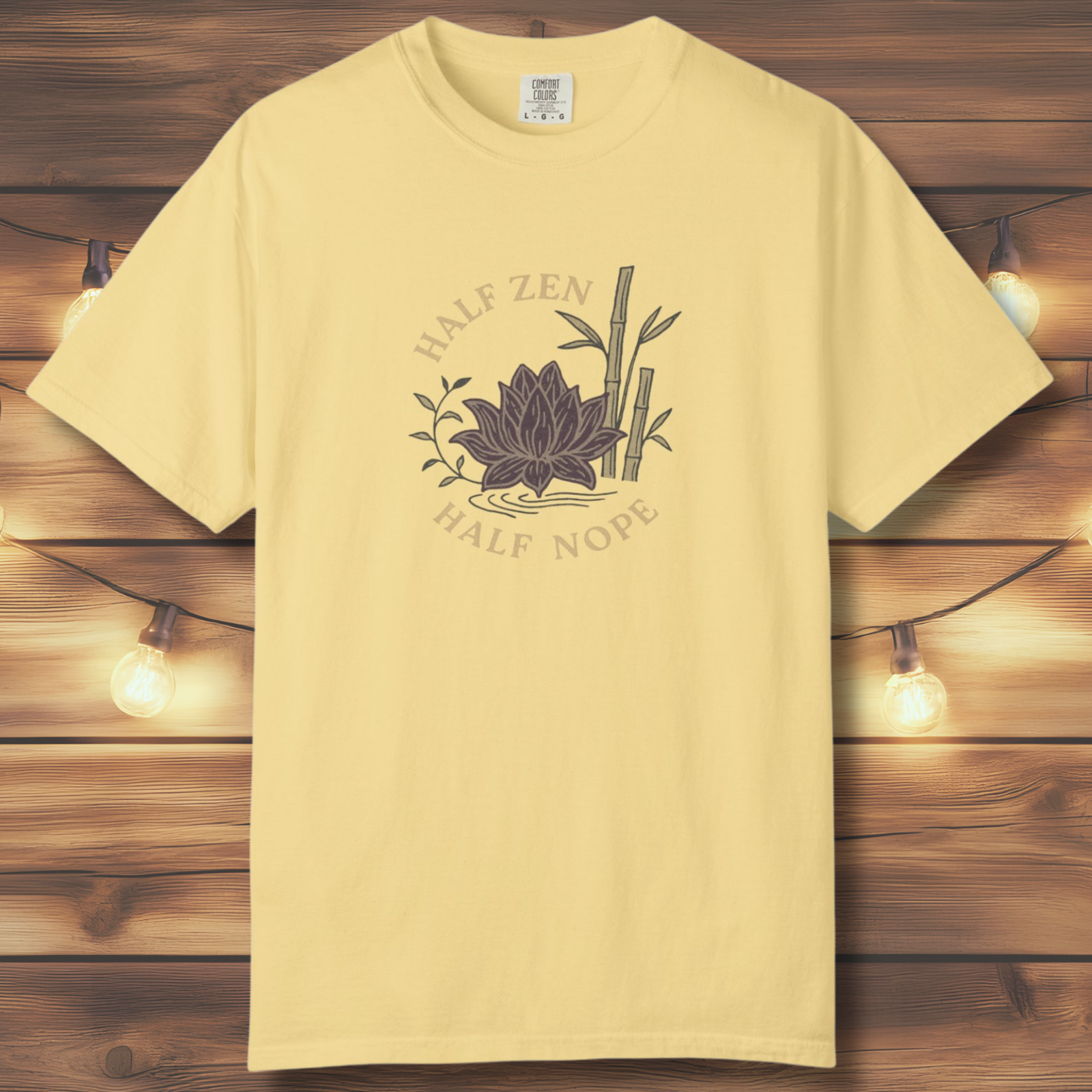 Half Zen Half Nope T-Shirt | Funny Lotus Mindfulness Tee