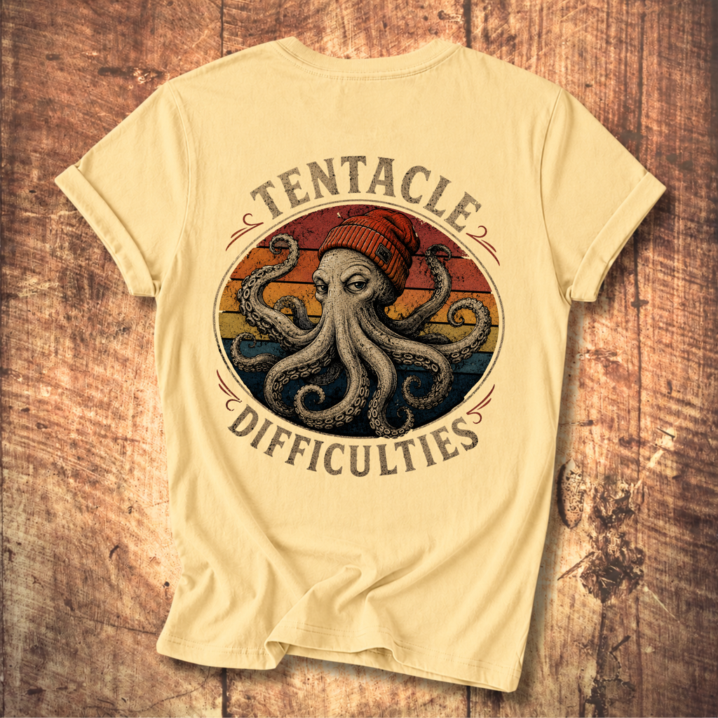 Tentacle Difficulties Back Print Tee