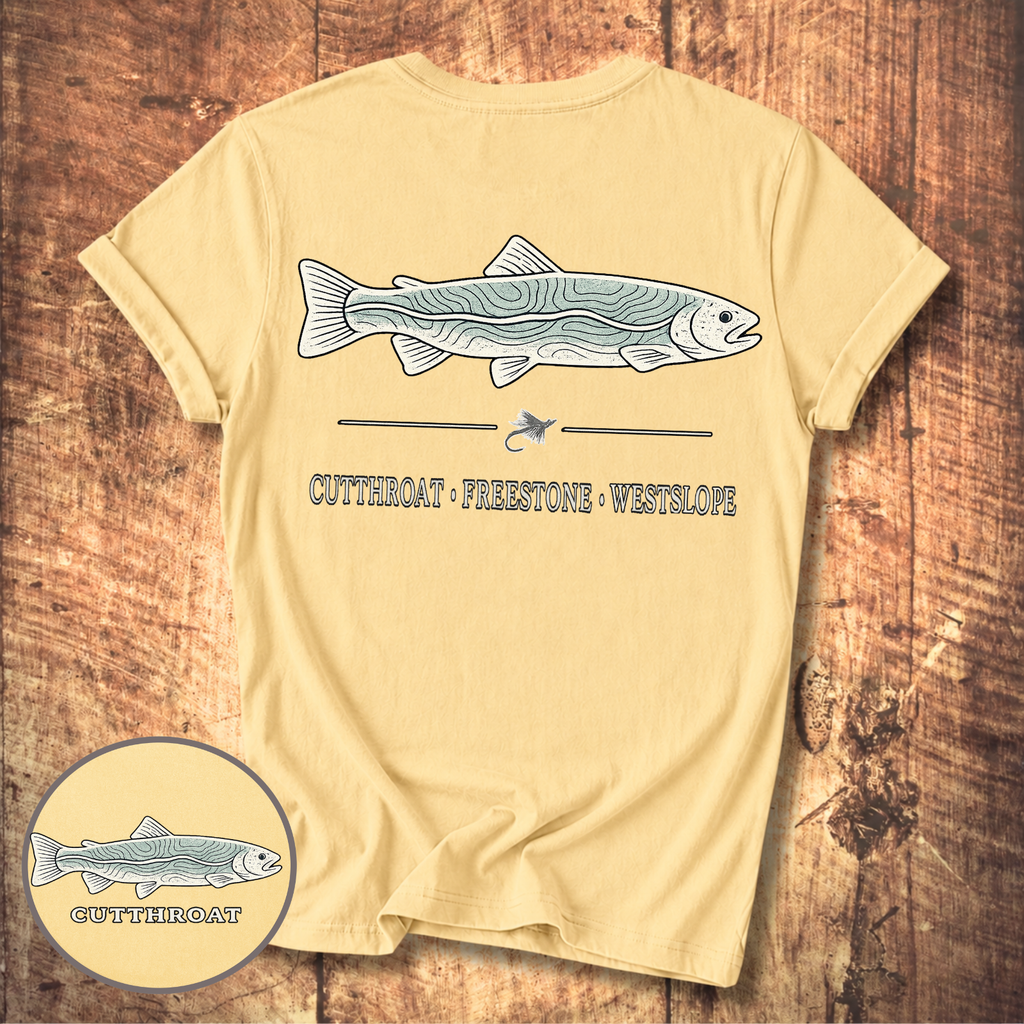 Cutthroat Topography Fly Fishing T-Shirt