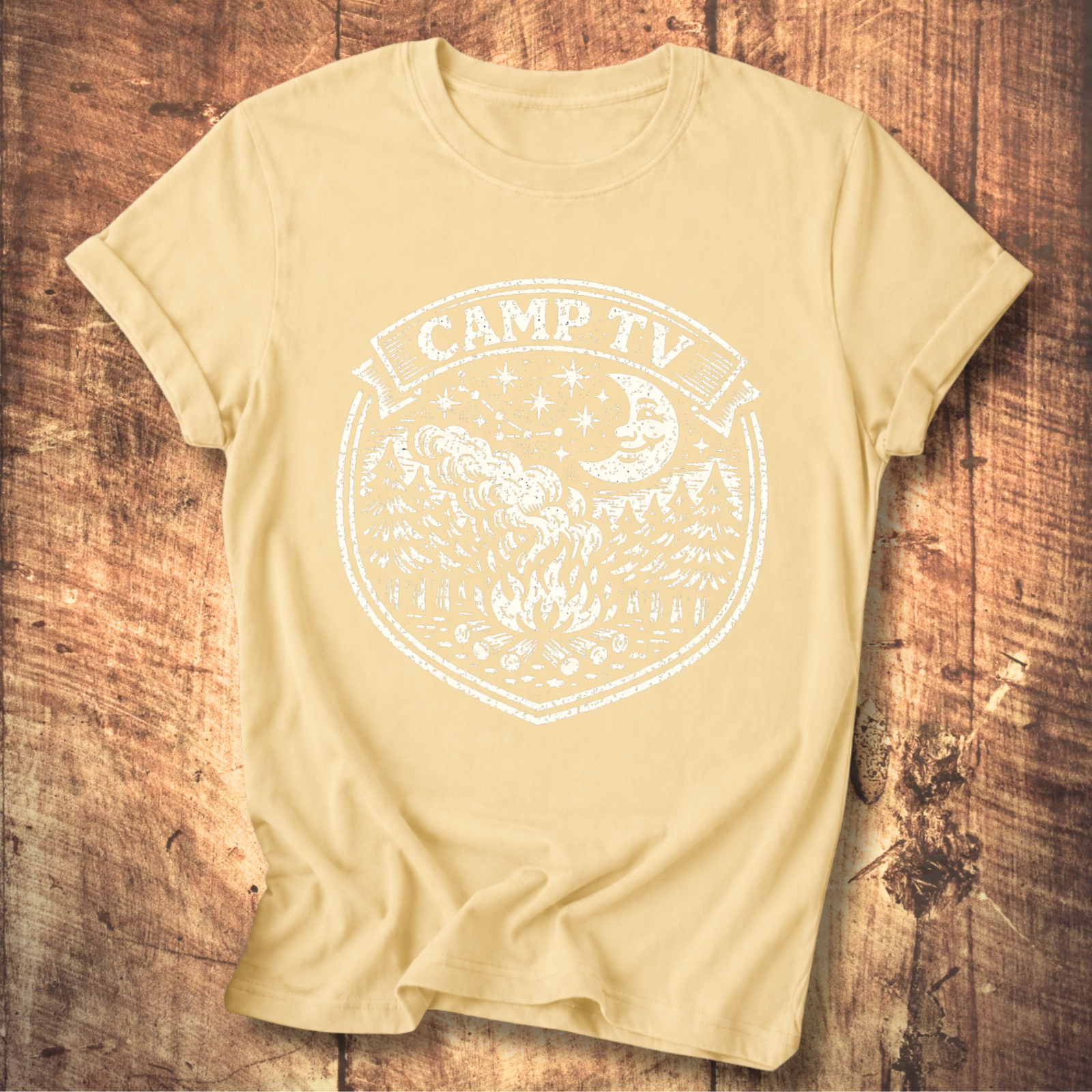 Camp TV Linocut T-shirt