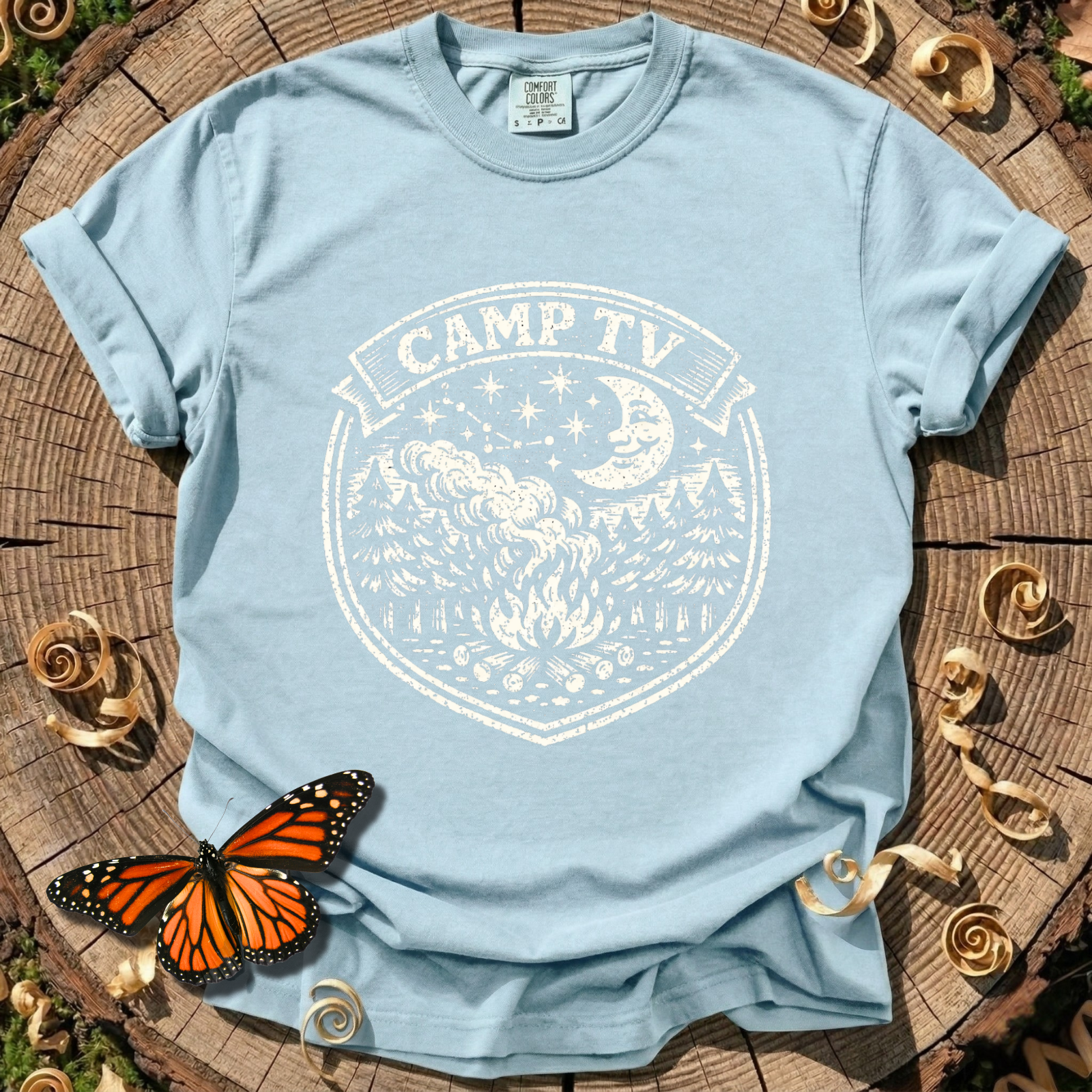 Camp TV Linocut T-shirt