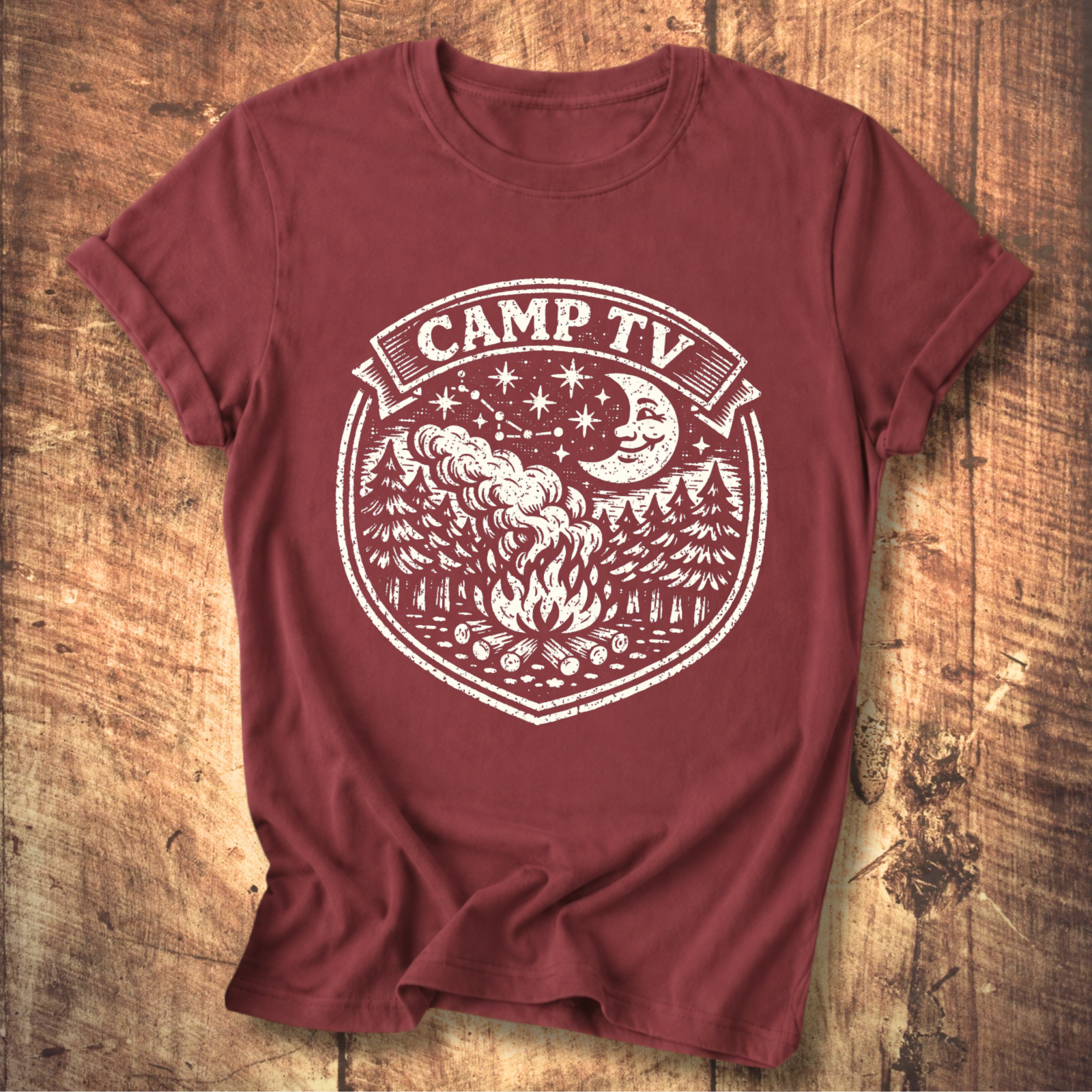 Camp TV Linocut T-shirt