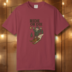 Ride or Die Skeleton Sledding T-Shirt — Vintage Winter Snow Sled Tee