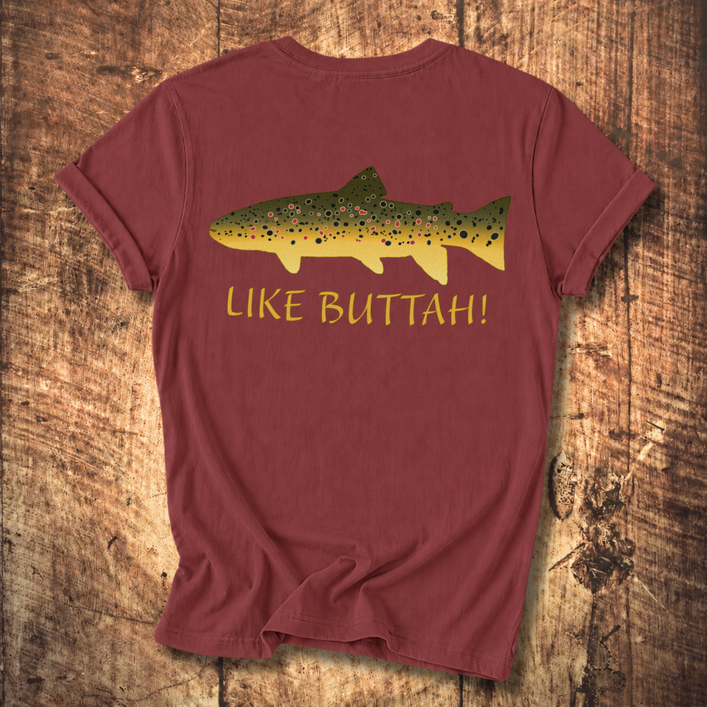 Like Buttah Brown Trout T-Shirt Back Print