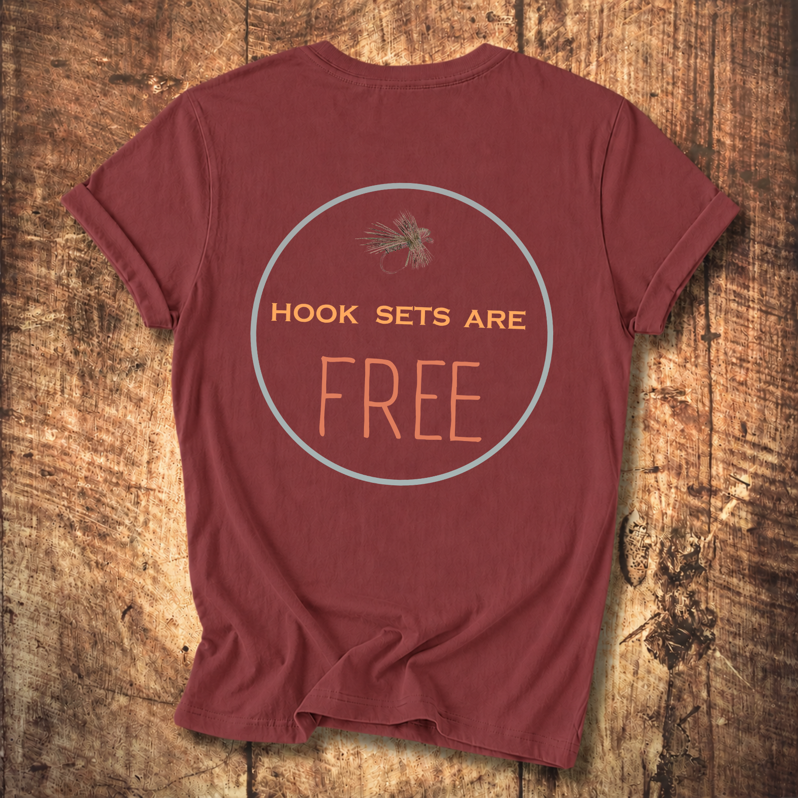Hook Sets Are Free Fishing Back Print T-Shirt