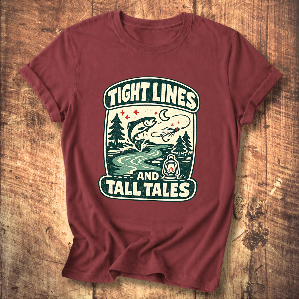 Tight Lines and Tall Tales Fishing T-Shirt