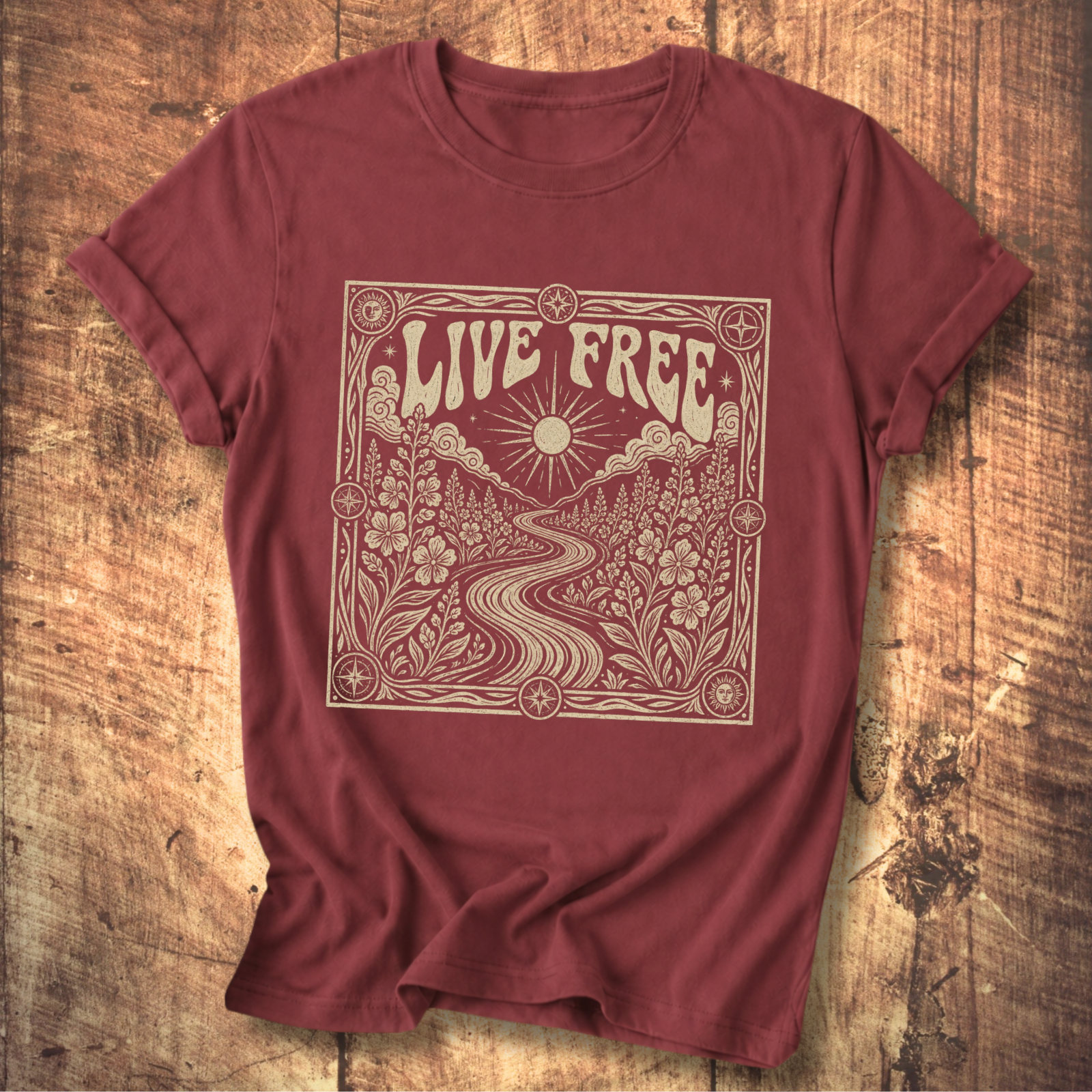 Fireweed Live Free Tee