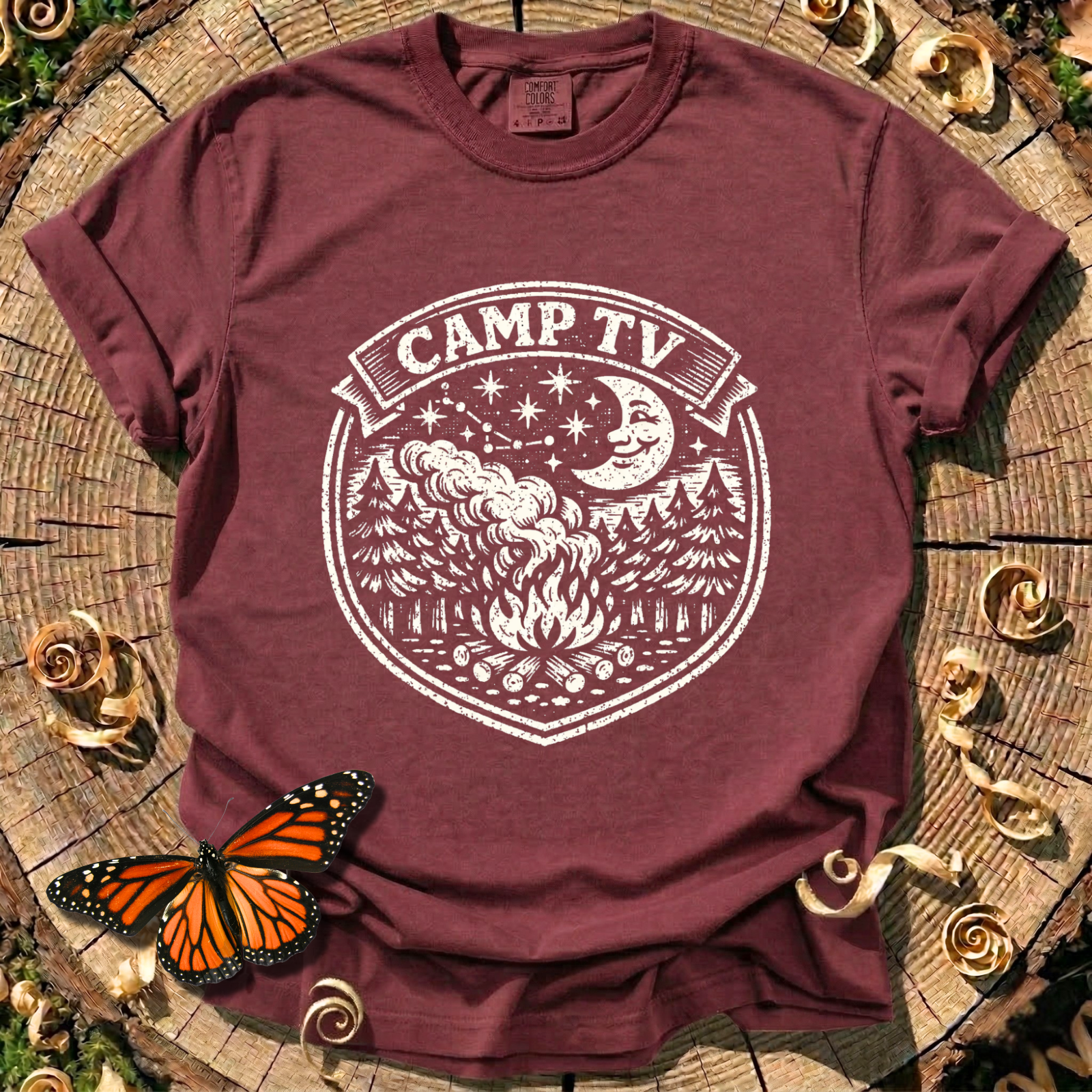 Camp TV Linocut T-shirt