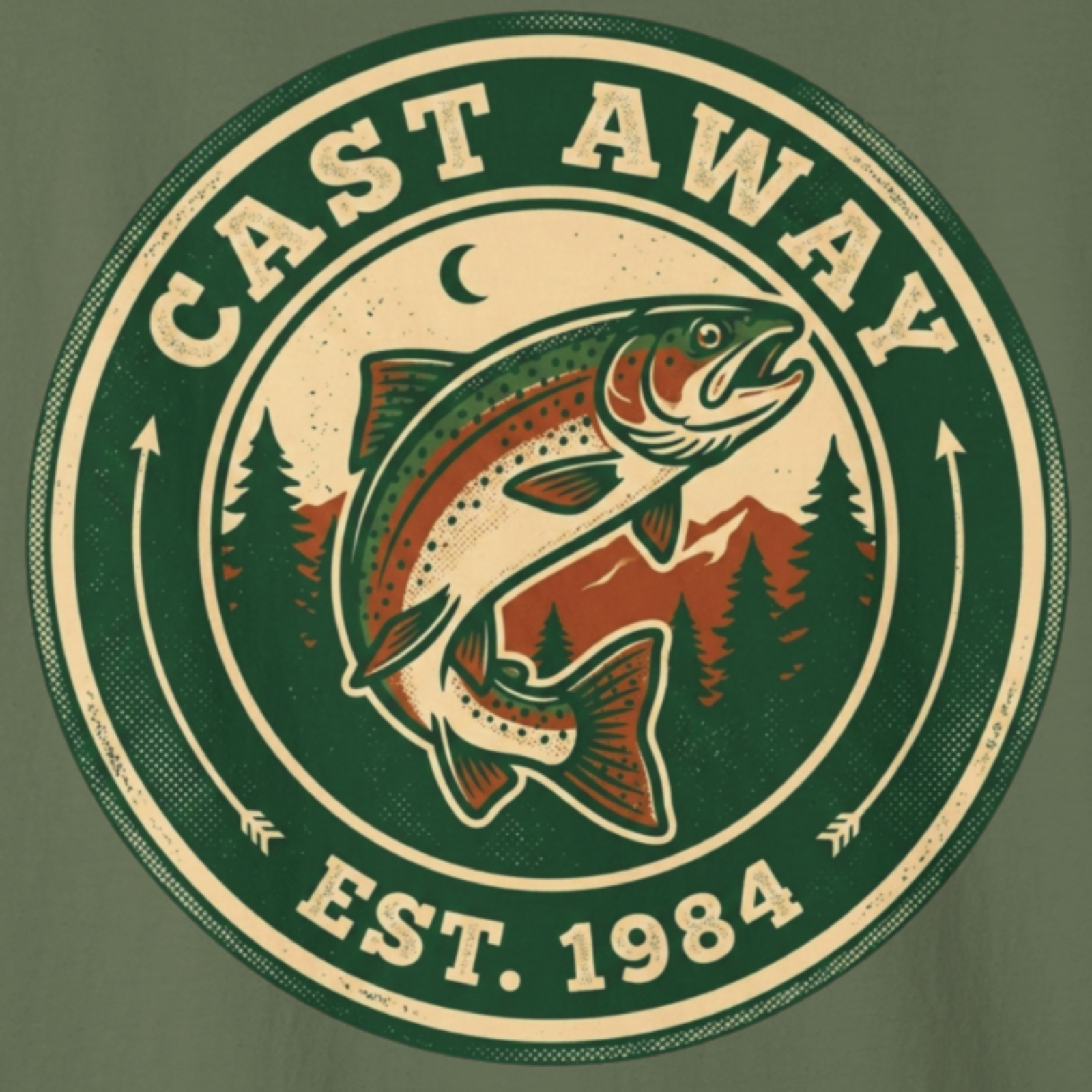 Cast Away Fishing Logo T-Shirt