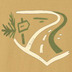 Front badge view of Scenic Route Club Always Lost small chest graphic.