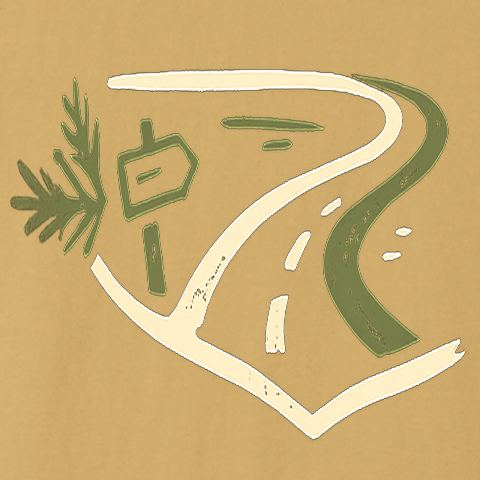 Front badge view of Scenic Route Club Always Lost small chest graphic.