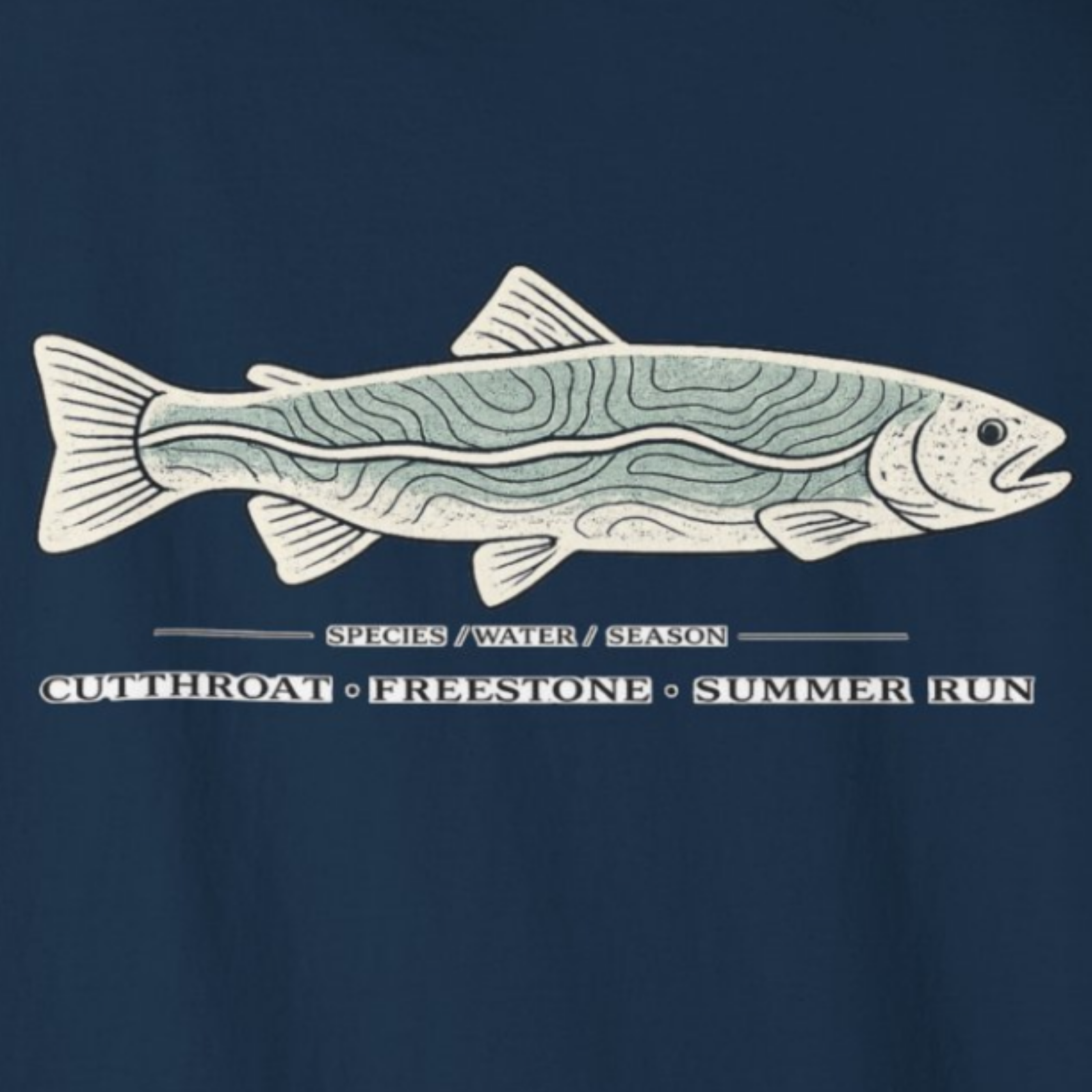 Cutthroat Topography Fly Fishing T-Shirt