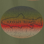Trout Bum Back Print T‑Shirt — Vintage Fishing Graphic Tee