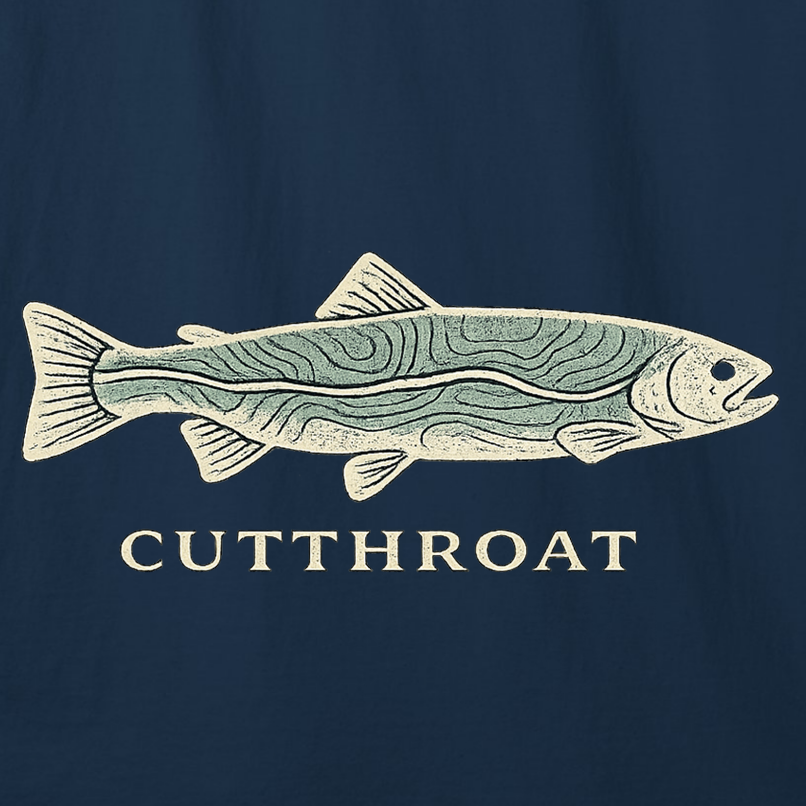 Cutthroat Topography Fly Fishing T-Shirt