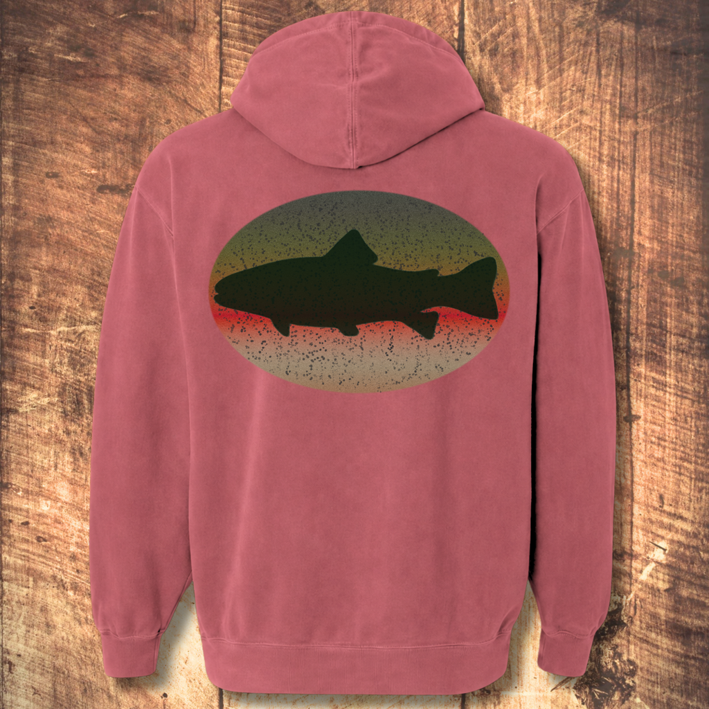 Trout Silhouette Hoodie Back Print