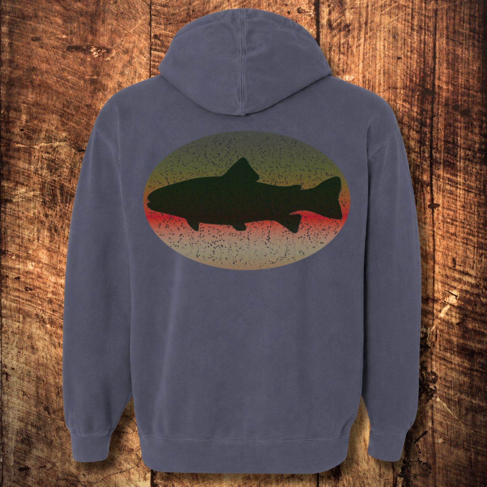 Trout Silhouette Hoodie Back Print