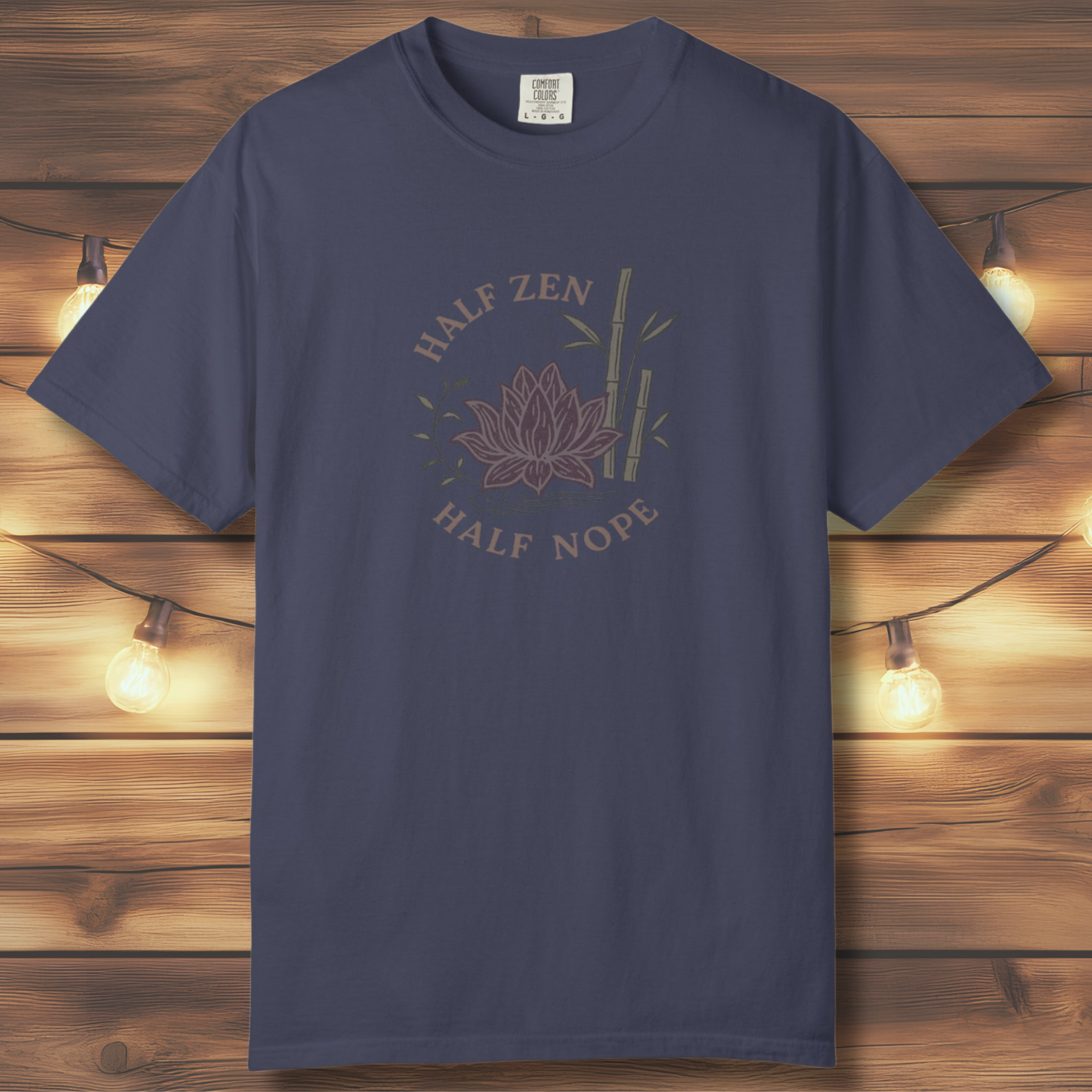 Half Zen Half Nope T-Shirt | Funny Lotus Mindfulness Tee