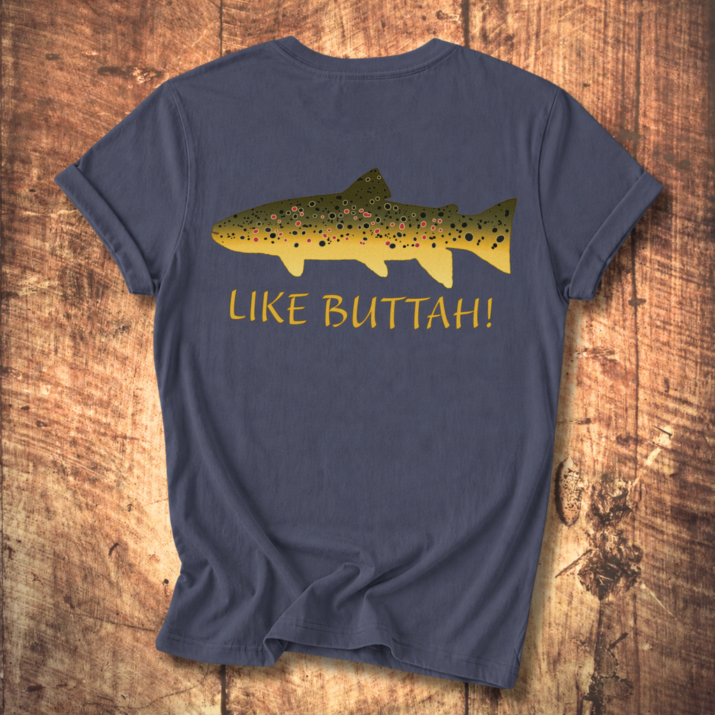 Like Buttah Brown Trout T-Shirt Back Print