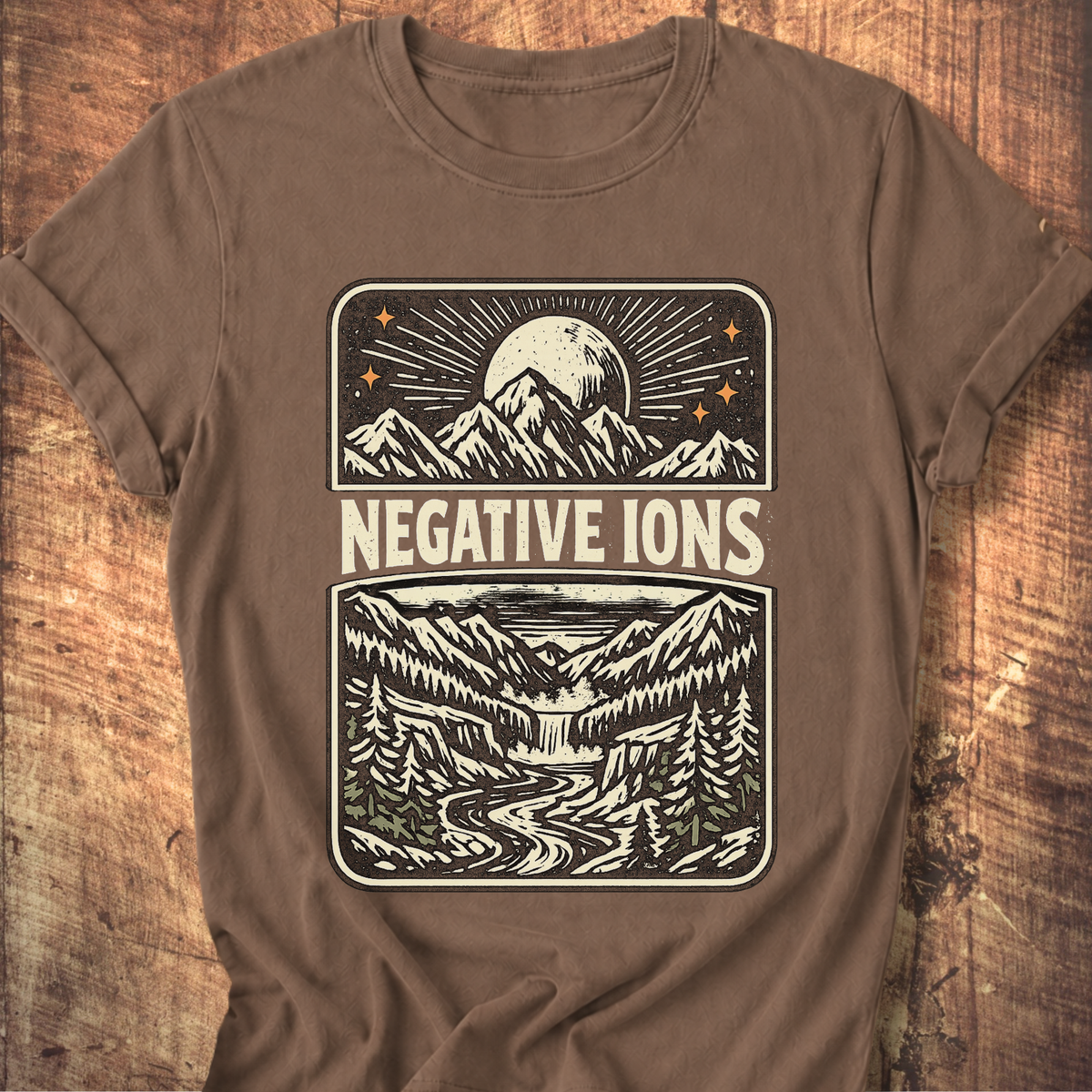 Negative Ions Mountain Moon Tee