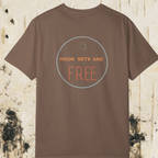 Hook Sets Are Free Fishing Back Print T-Shirt | Garment-Dyed Unisex Tee