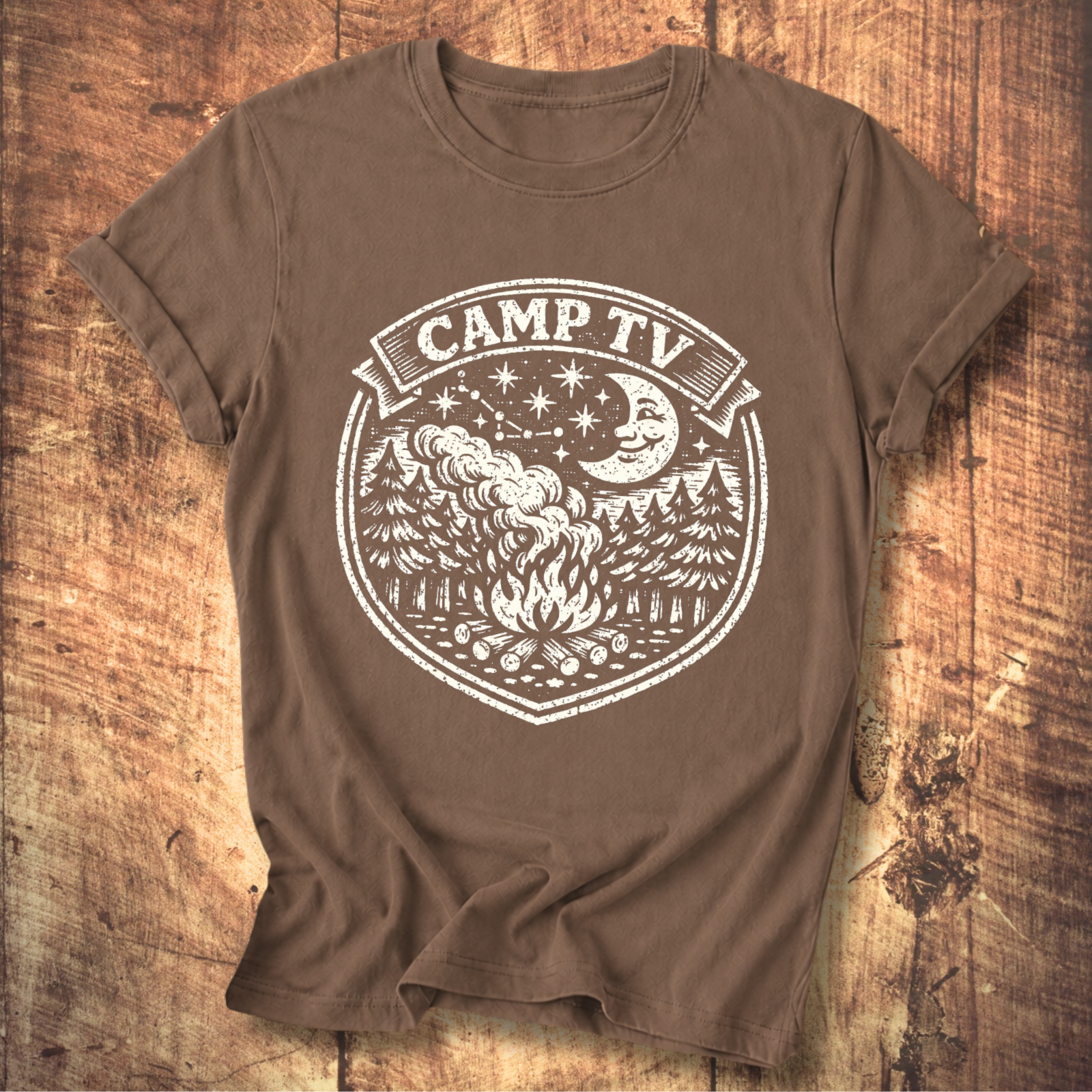 Camp TV Linocut T-shirt