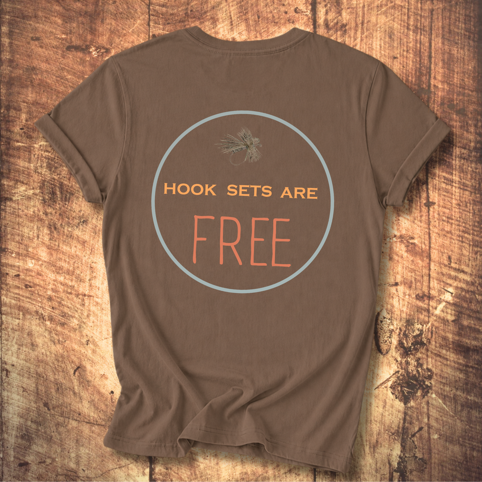 Hook Sets Are Free Fishing Back Print T-Shirt