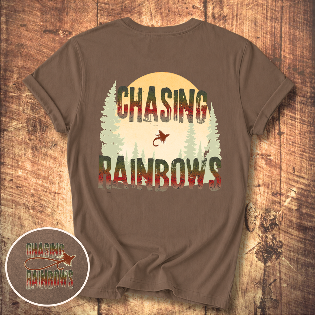 Chasing Rainbows Fly Fishing T-Shirt