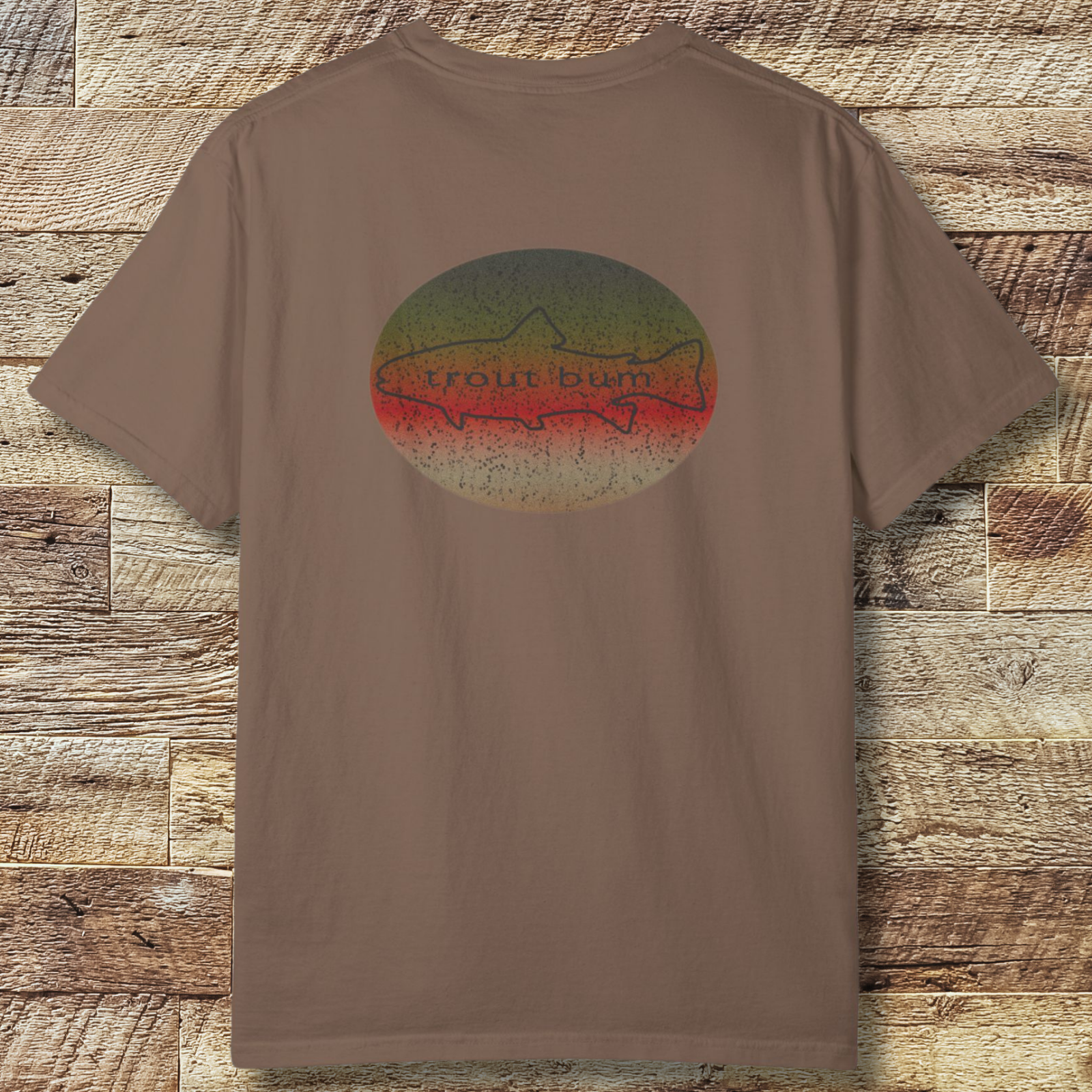 Trout Bum Back Print T‑Shirt — Vintage Fishing Graphic Tee