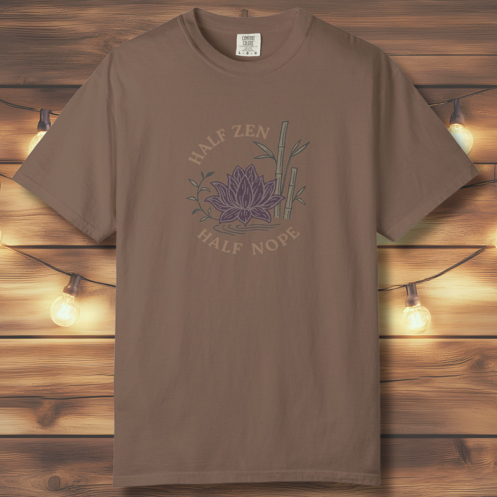 Half Zen Half Nope T-Shirt | Funny Lotus Mindfulness Tee