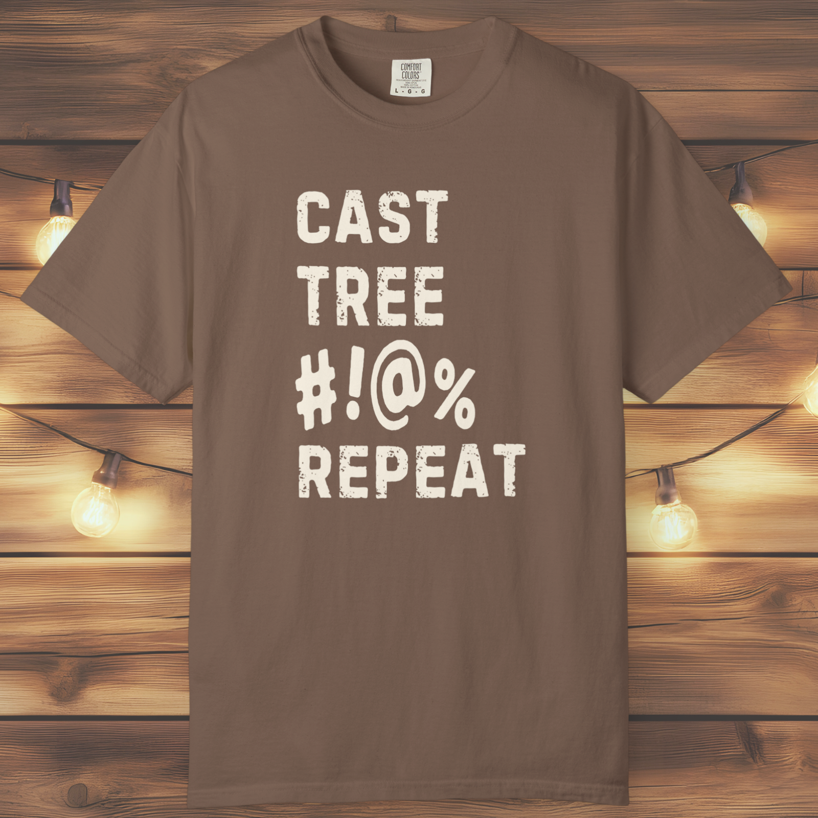 “Cast Tree #!@% Repeat” Funny Fly Fishing Tee