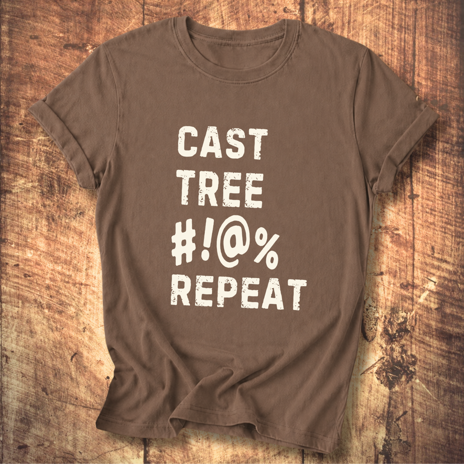 “Cast Tree #!@% Repeat” Funny Fly Fishing Tee