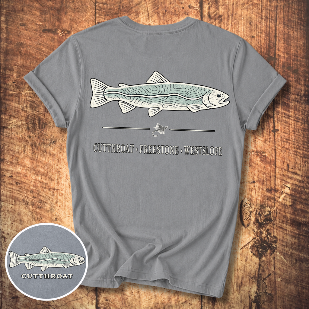 Cutthroat Topography Fly Fishing T-Shirt