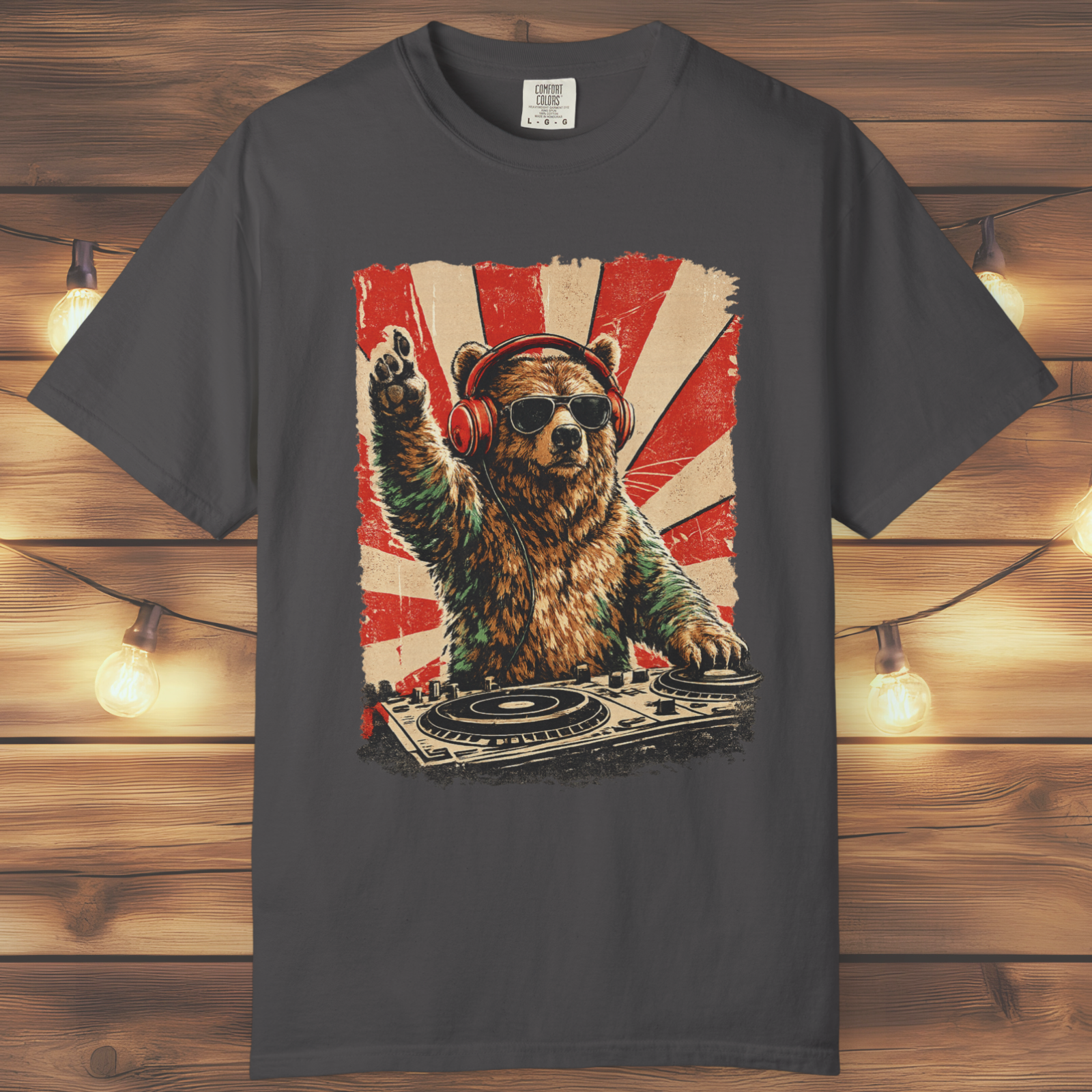 Bear At The Turntable Graphic T-Shirt