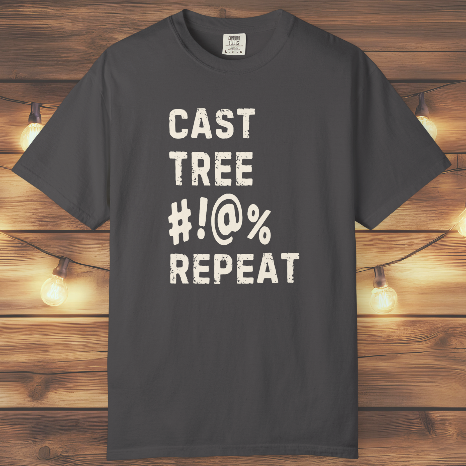 “Cast Tree #!@% Repeat” Funny Fly Fishing Tee