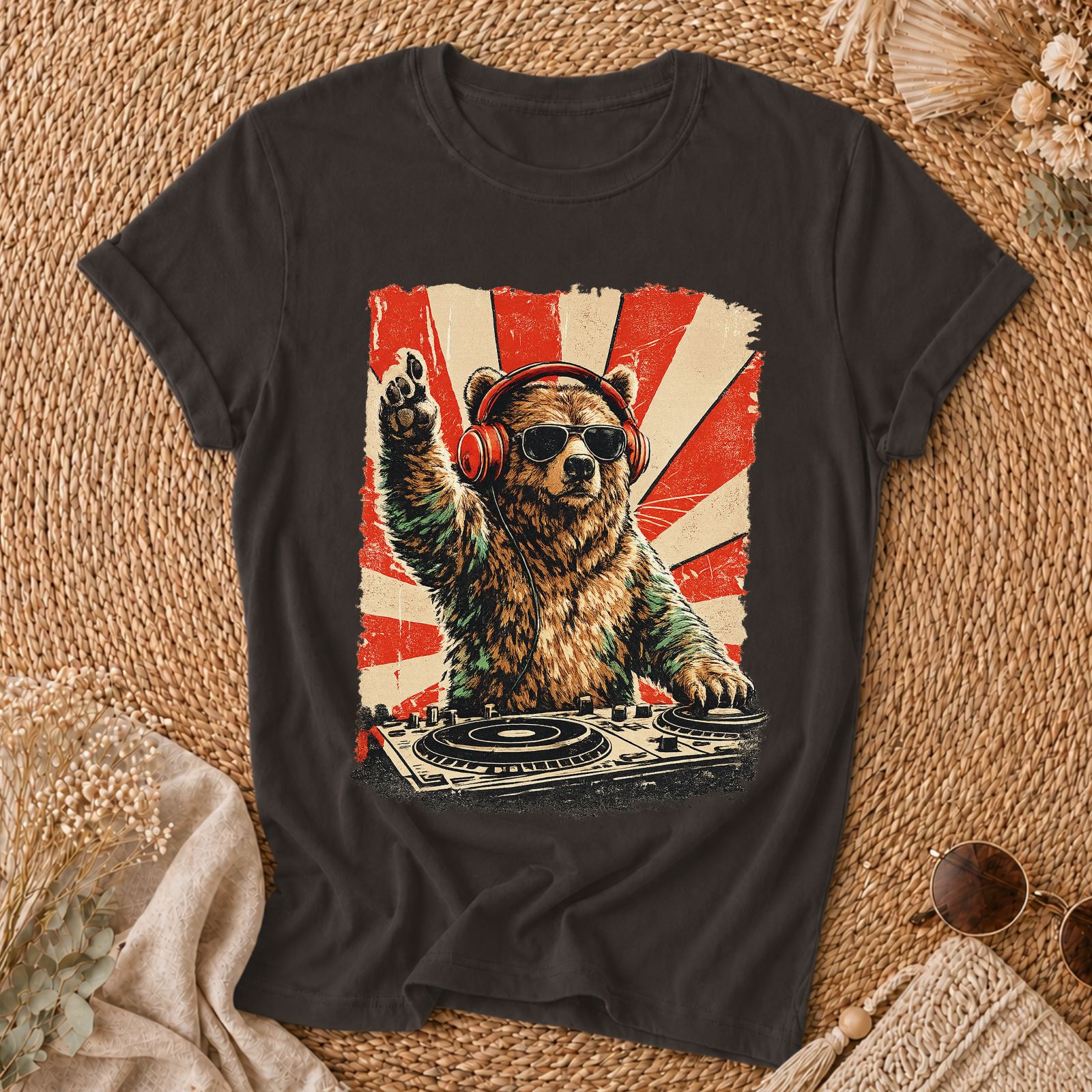 Bear At The Turntable Tee