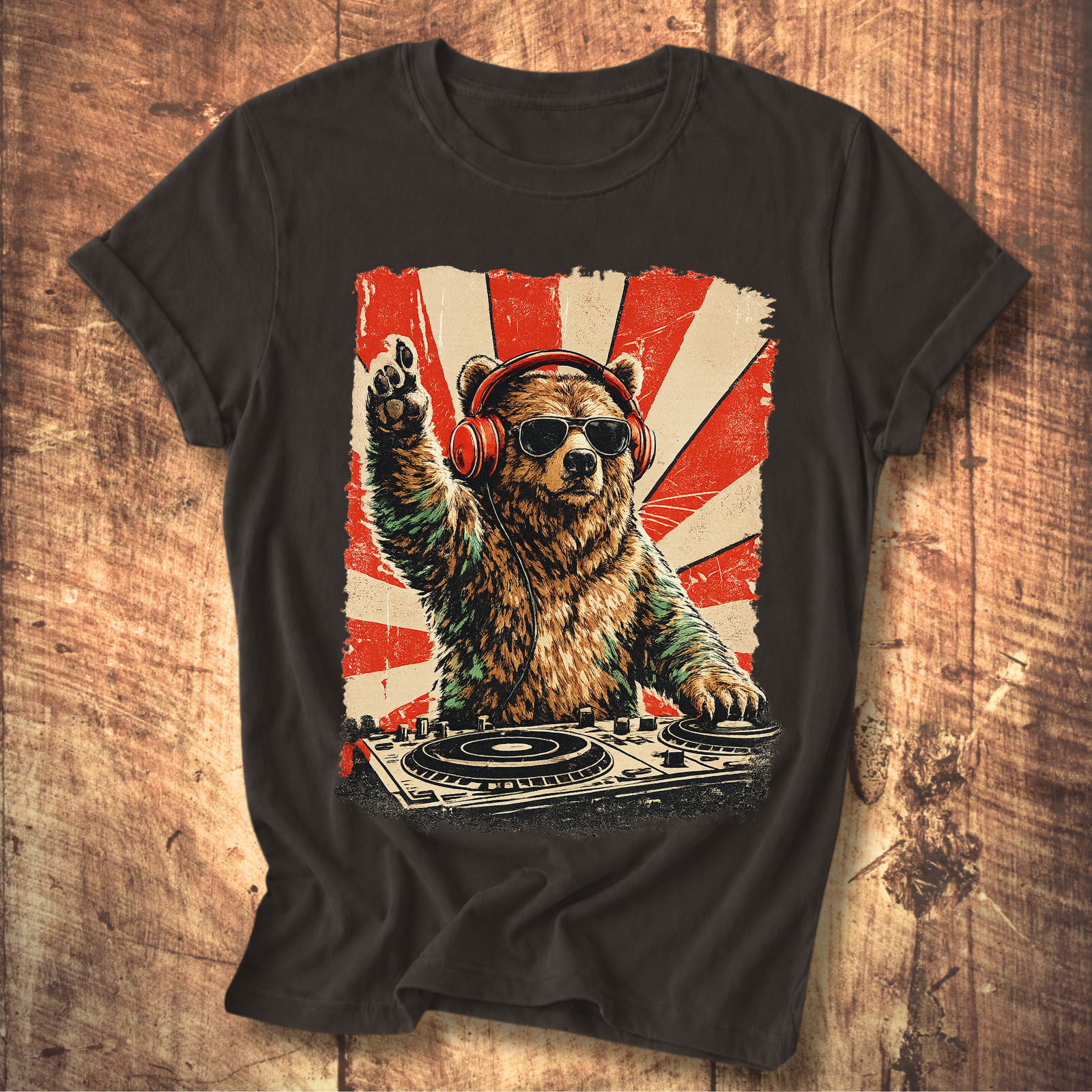 Bear At The Turntable Tee