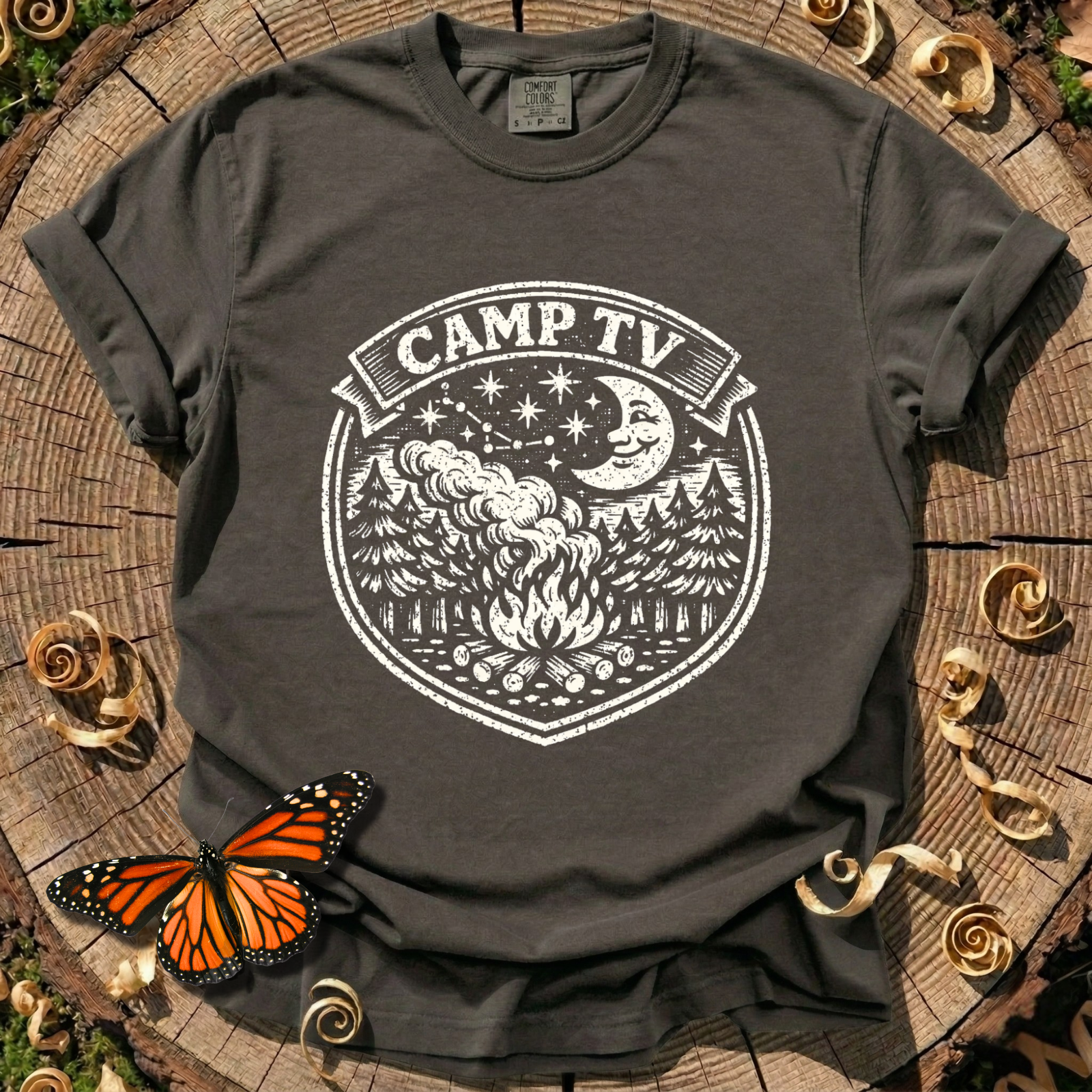 Camp TV Linocut T-shirt