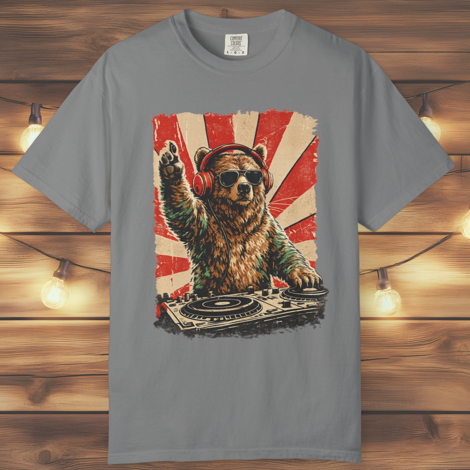 Bear At The Turntable Graphic T-Shirt
