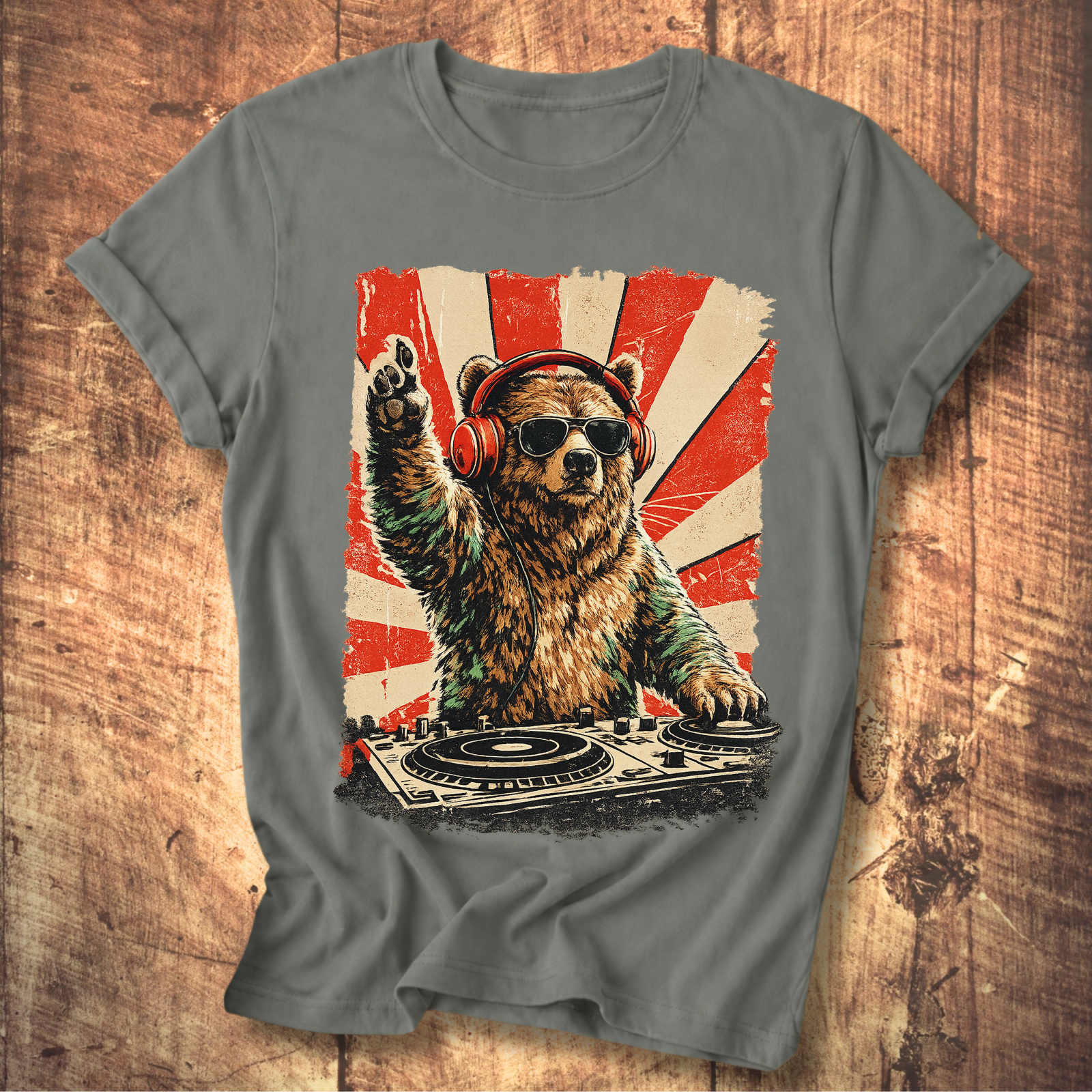 Bear At The Turntable Tee