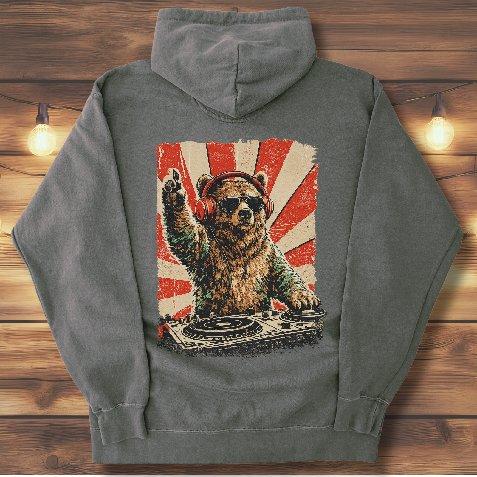 Bear at the Turntable Hoodie