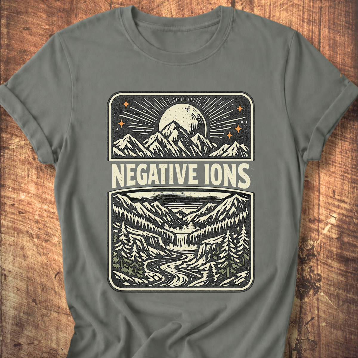 Negative Ions Mountain Moon Tee
