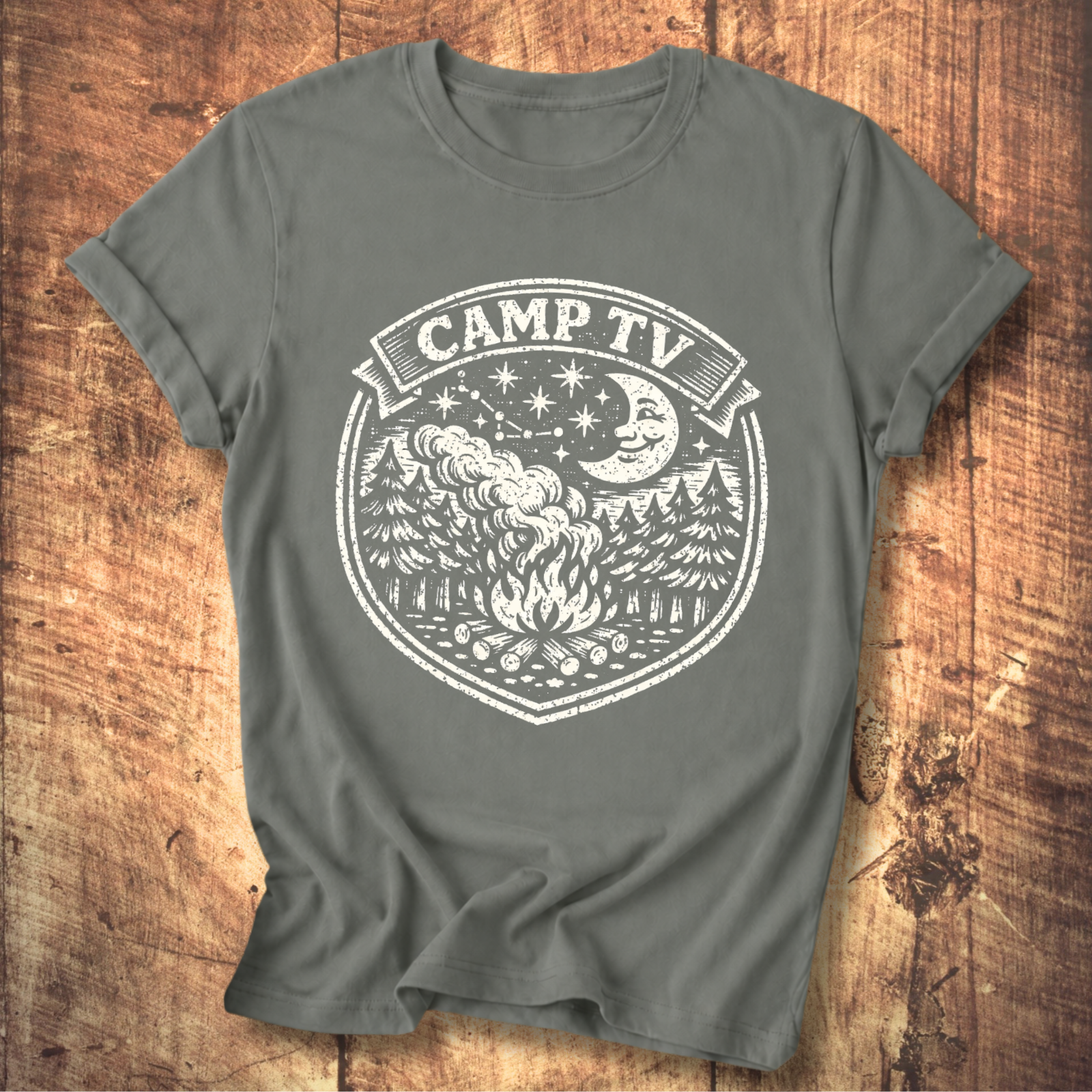 Camp TV Linocut T-shirt