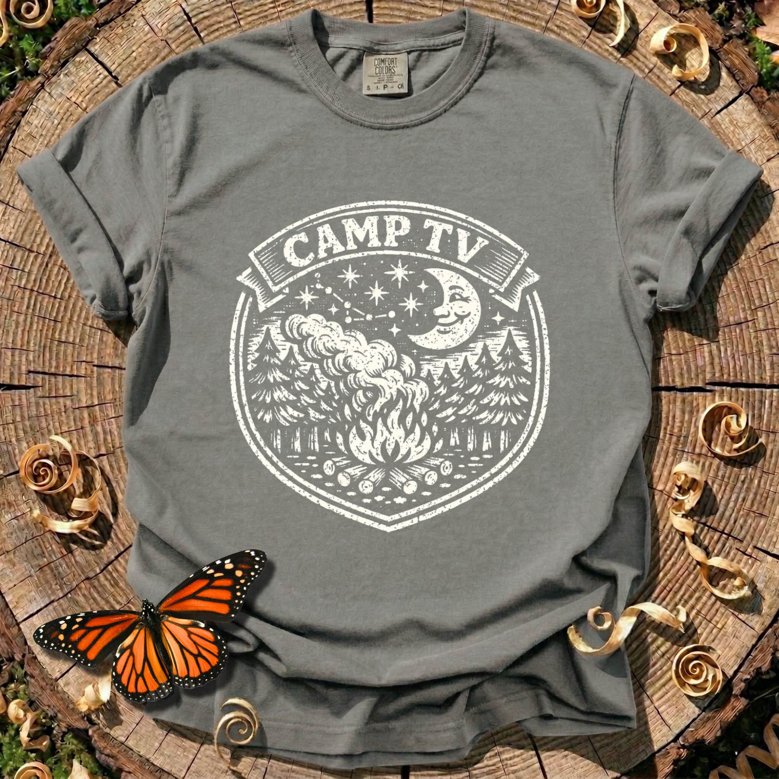 Camp TV Linocut T-shirt