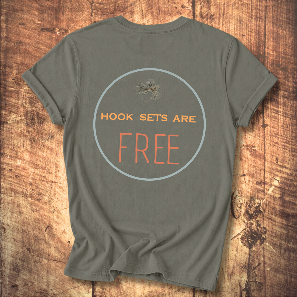 Hook Sets Are Free Fishing Back Print T-Shirt