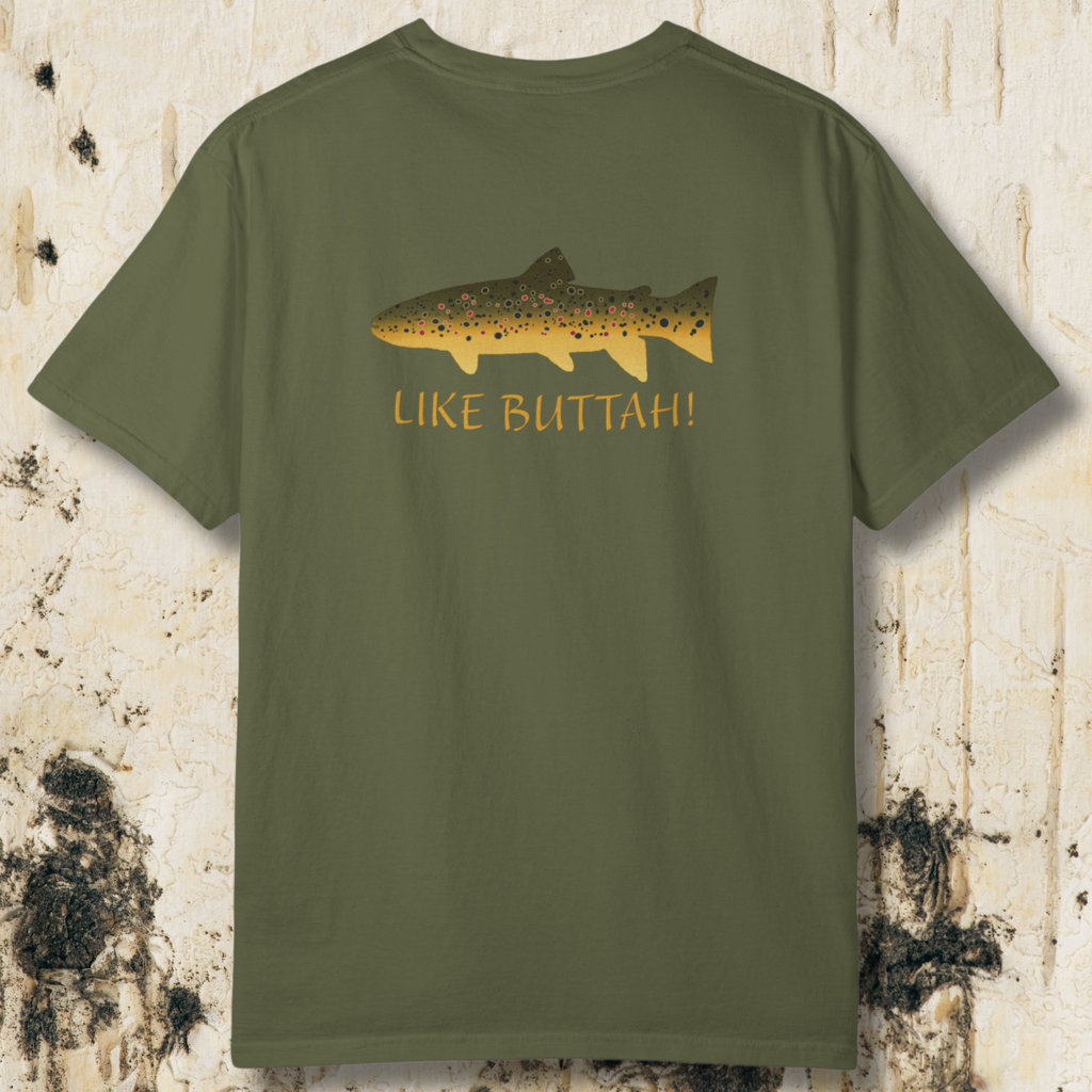 Like Buttah Brown Trout T-Shirt Back Print