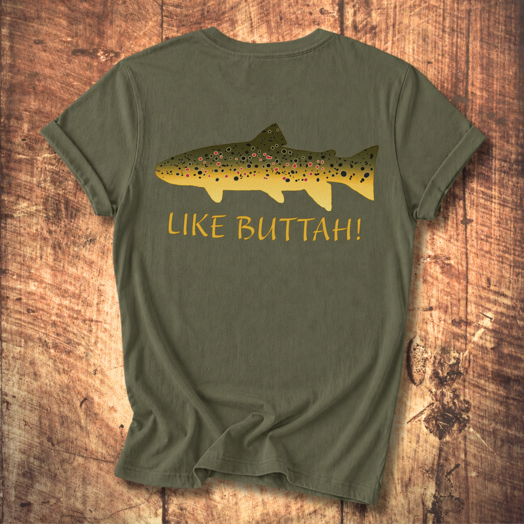 Like Buttah Brown Trout T-Shirt Back Print