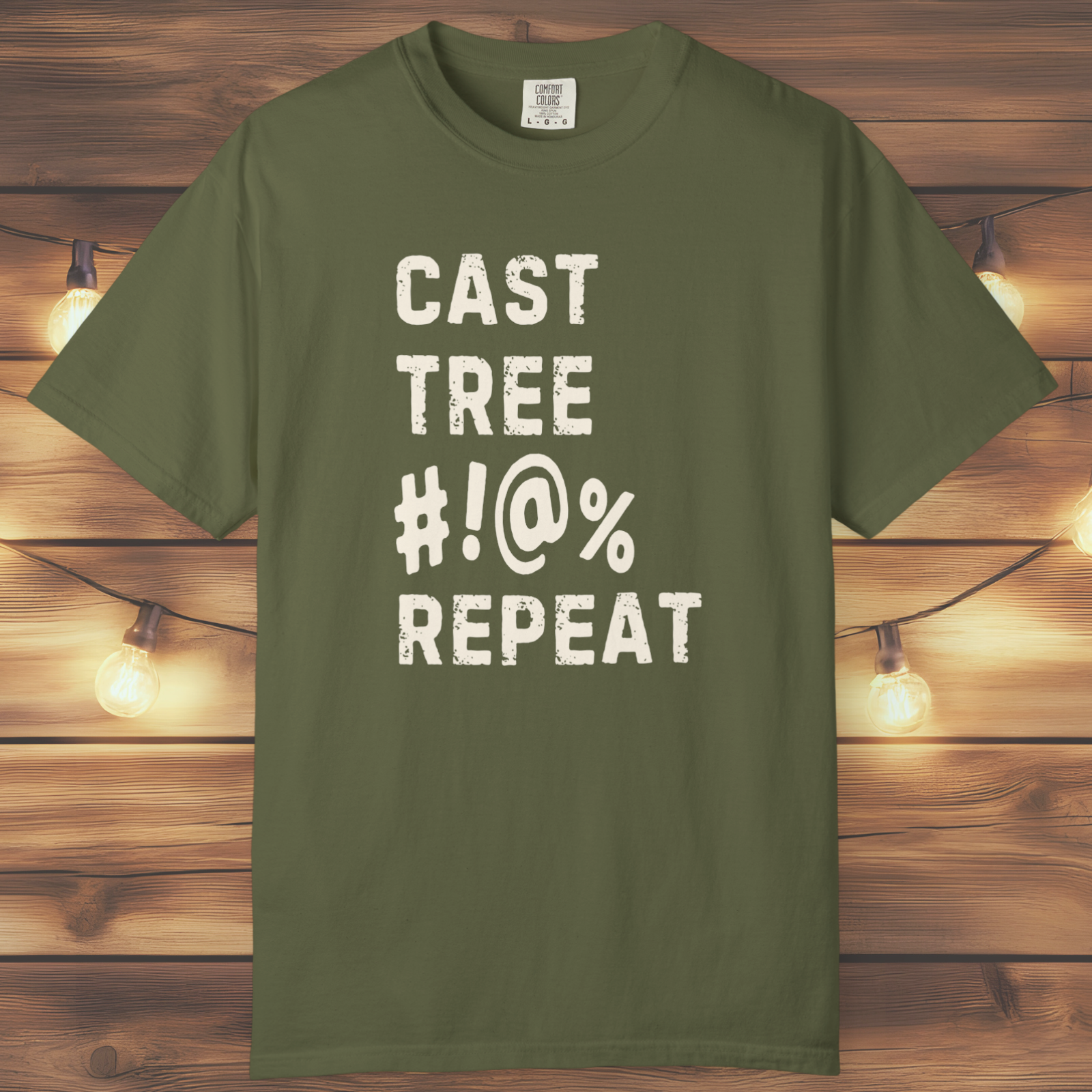 “Cast Tree #!@% Repeat” Funny Fly Fishing Tee