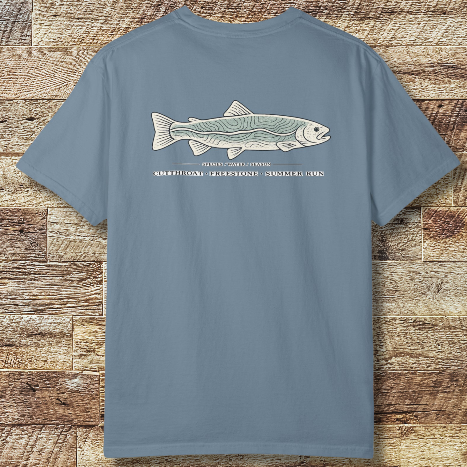 Cutthroat Topography Fly Fishing T-Shirt