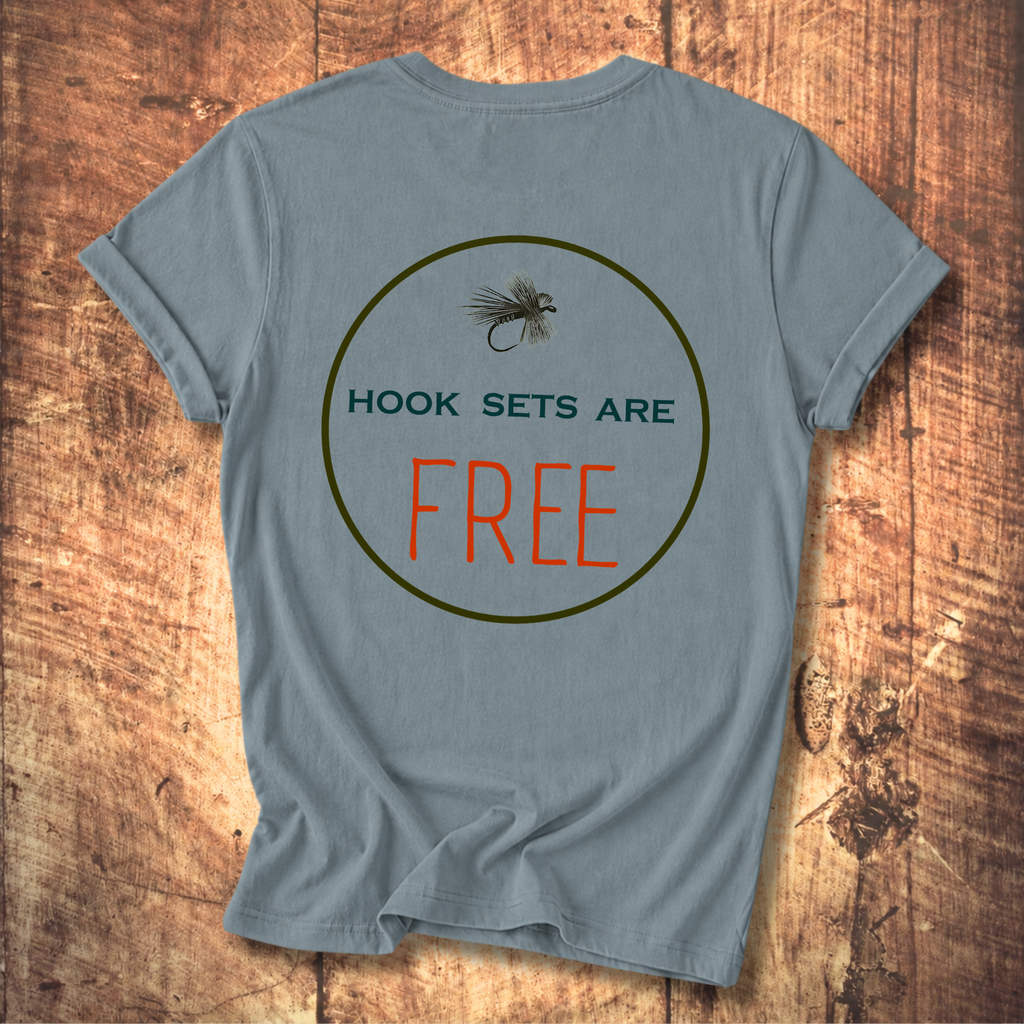 Hook Sets Are Free Fishing Back Print T-Shirt