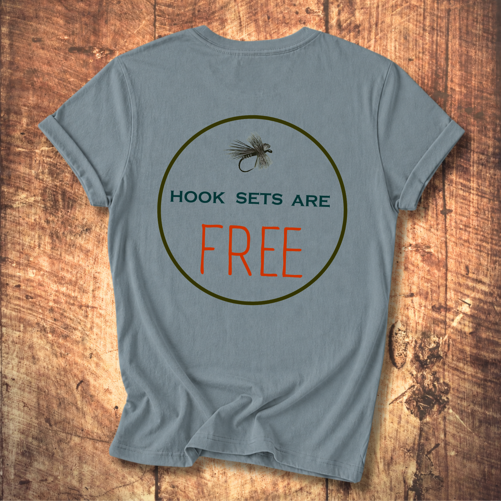 Hook Sets Are Free Fishing Back Print T-Shirt